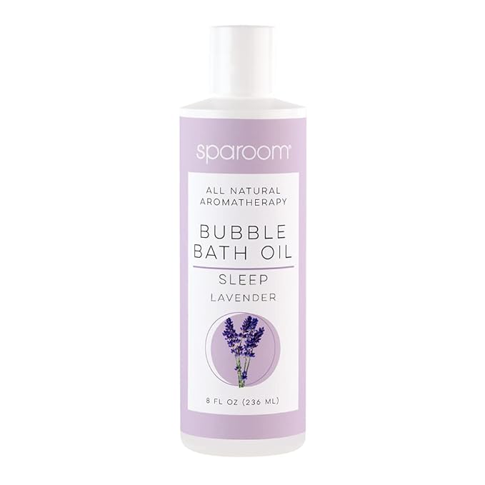 SpaRoom All Natural Hydrating and Nourishing Aromatherapy Foaming Bubble Bath Oil with Jojoba Oil, Olive Oils and Aloe, 8 oz, Sleep-Lavender