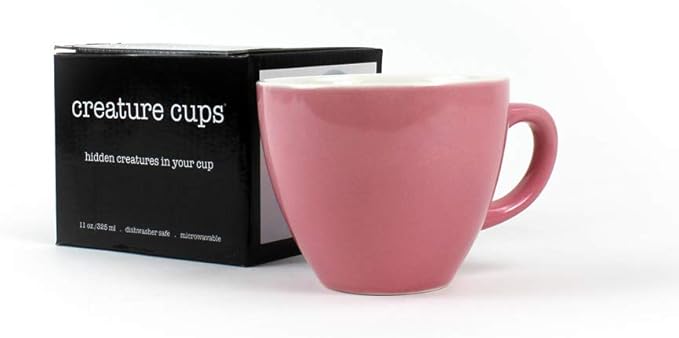 Creature Cups RABBIT Ceramic Cup (11 Ounce, Blush Pink) - Hidden 3D Animal Inside Mug Emerges As You Drink - Woodland Critter - Holiday and Birthday Drinkware Gift for Coffee & Tea Lovers