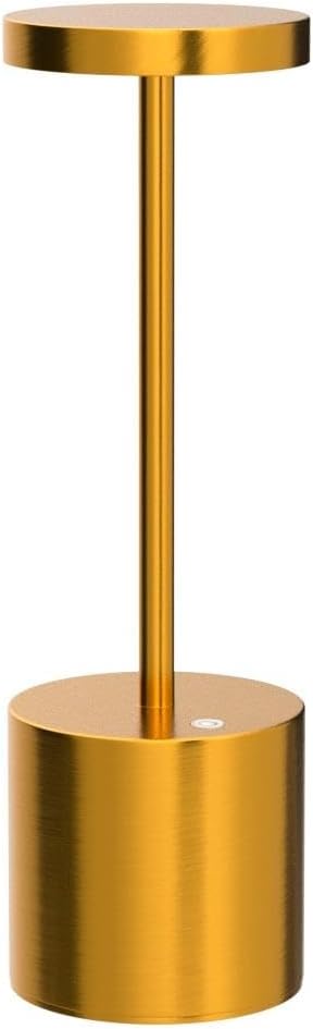 SAKRINGT Cordless Table Lamp Rechargeable, 5000mAh Battery Operated Portable Table Light,Dimming LED Table Lamp for Restaurant/Patio/Outdoor(Gold)