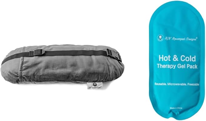 Hysterectomy, Mastectomy Seatbelt Pillow with Therapy Hot/Cold Gel Pack, Purposeful Protection Gift for Healing Surgical Incision after Abdominal or Chest Surgery for Women and Men (Gray)