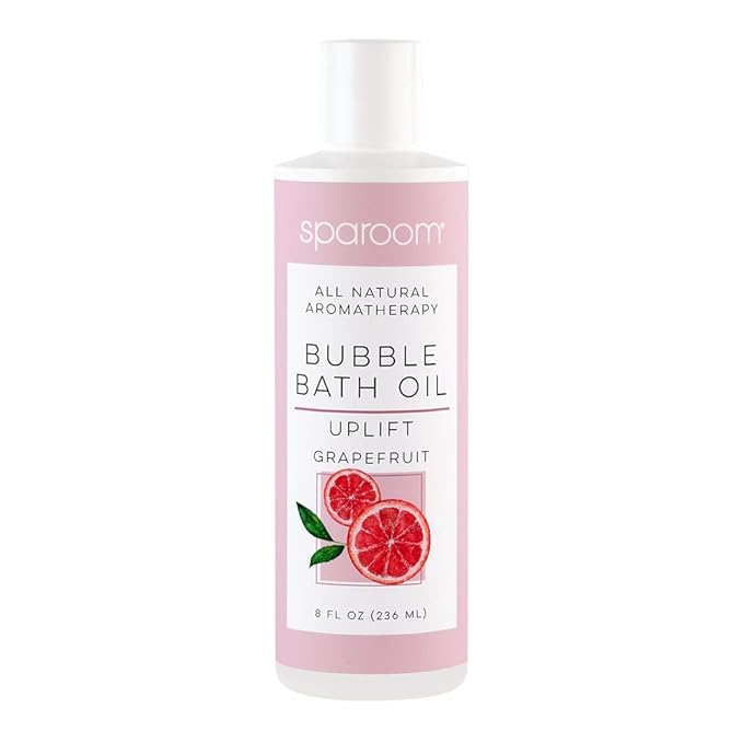 SpaRoom All Natural Hydrating and Nourishing Aromatherapy Foaming Bubble Bath Oil with Jojoba Oil, Olive Oils and Aloe, 8 oz, Uplift-Grapefruit