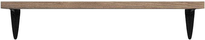 Wallniture Arras Wood Floating Shelves for Wall Storage, Small Bookshelf Set of 10, Hanging Book Shelves for Living Room, Bedroom, Office, Burned Finish