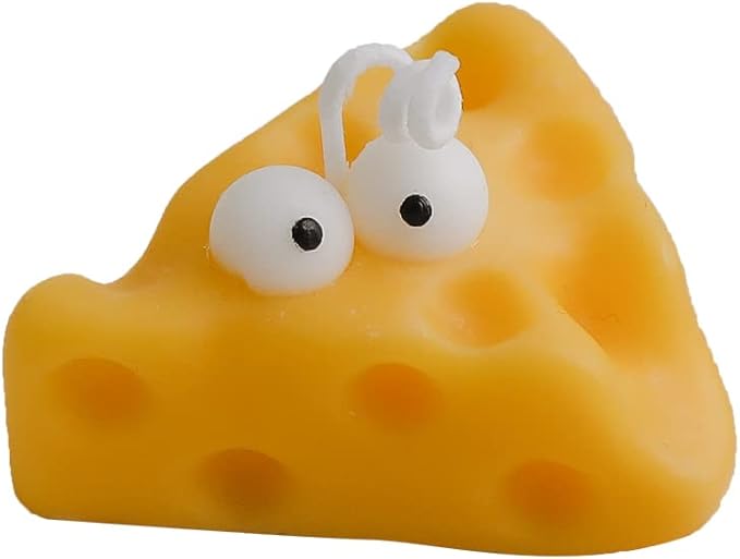 Cute Cheese Shaped Scented Candle,30G Aroma Soy Wax Decorative Candle for Table Photo Prop Birthday Gift,Prefect for Meditation Stress Relief Mood Boosting Bath