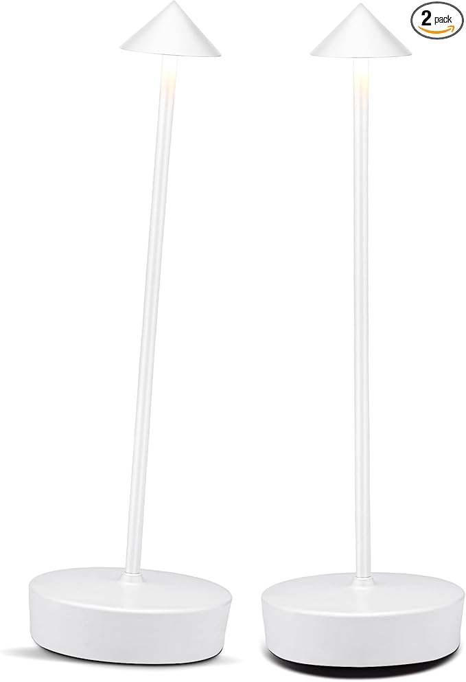 Rechargeable Cordless Table Lamp, 7000mAh Portable Led Table Light 2 Pack, Battery Operated Lamp Waterproof, Outdoor Table Lamp for Dining Restaurant Patio Bedroom Office