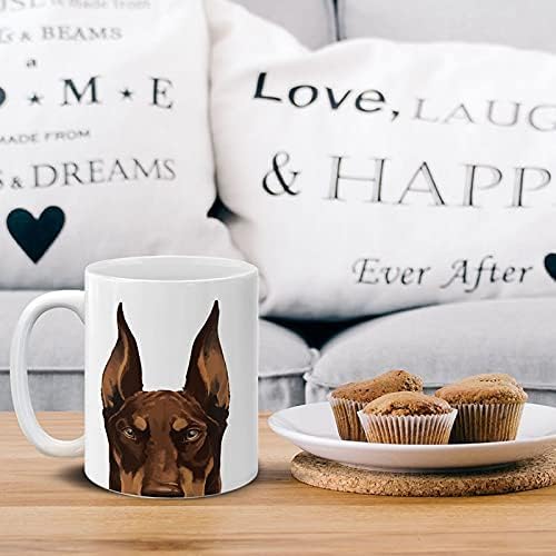 MUGBREW Red Chocolate Doberman Pinscher Dog Ceramic Coffee Mug Tea Cup, 11 OZ