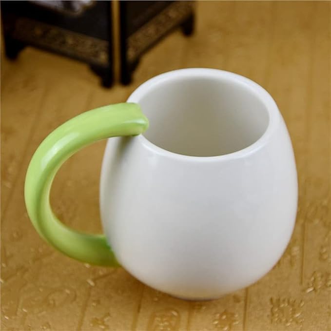 12 oz/330ML Frog Mug,Good Omen Coffee Cup Mugs, Hand-Painted Lovely Ceramic Coffee Mug with Aniaml Teaspoon,Novelty Funny Mug Christmas Birthday Gifts