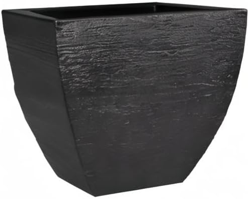 Tusco Products MSQ20BK Modern Square Garden Planter, 20-Inch, Black