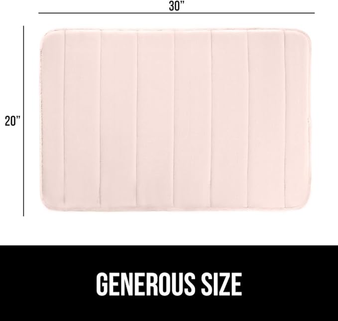 GORILLA GRIP Memory Foam Bath Mat, Soft Absorbent US Designed Bathroom Rug, Gripping Dots Machine Washable Bathmat, Cushioned Floor Mats, Shower Sink Rugs Room Décor Accessories, 30x20 Pink