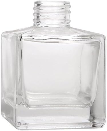 Hosley Set of 4 Square Glass Diffuser Bottles - 3.25" High. Ideal for Use with Essential Oils, Replacement Diffusers Reed Sticks, Diy, Crafts O3