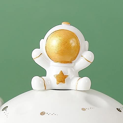 Kawaii Astronaut Cup Space Embossed Planet Mug, Cute Ceramic Coffee Mug, Novelty Mug with Lid and Spoon for Coffee, Tea, Milk, Aesthetic Room Decor Funny Gift for Girl Boy Women (Blue)