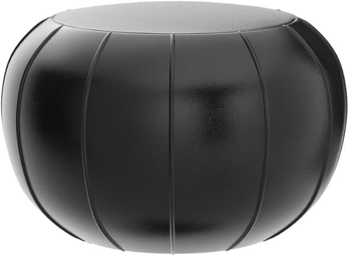Louis Donné Unstuffed Ottoman Pouf Cover, Supersoft Handmade Faux Moroccan Decor, Small Bean Bag for Storage Solution, Foot Stool for Foot Rest, Footstools for Balcony Office Indoor 21dia Black