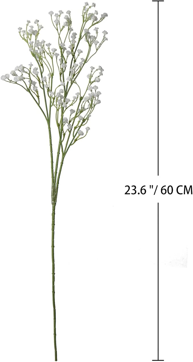 10 Pack Baby's Breath Artificial Flowers Bulk 3 Branches Faux Baby Breath Plastic Flowers Fake Gypsophila Flower Arrangement for Crafts Fake Flowers Bouquet for Wedding Home Decor White Baby Breath