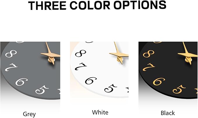 Wall Clock, 10 Inch Modern Wall Clocks Battery Operated, Silent Non Ticking Clock Decorative for Kitchen, Living Room, Bathroom, Office, Bedroom(Gray)