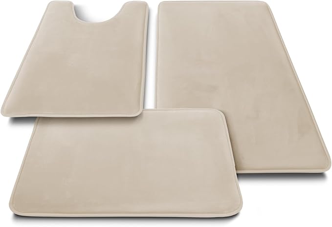 Clara Clark Bathroom Rugs, Velvet Memory Foam Bath Mat, Non-Slip Bath Rugs, Machine Wash, Dries Quickly, Ultra Soft Plush Bath Mats for Bathroom,