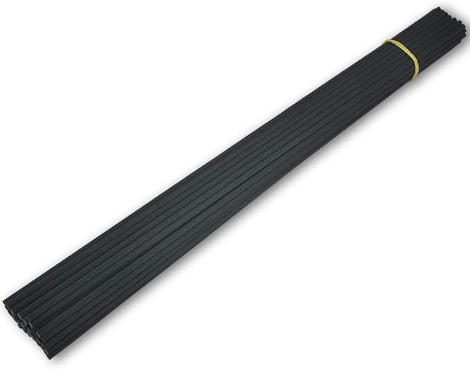 50pcs Fibre Reed Diffuser Sticks, DIY Home Fragrance Scented Oil Sticks (8" x 3mm, Black)