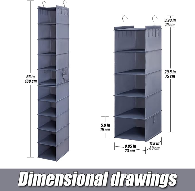 LADYBRO Baseball Cap Storage for Closet Hanging Hats Organizer 10-Shelf Racks 2 Pcs 5-Shelf Newsboy Trucker Sunhat Boxes Container Display Hanger Holder Organization Oxford Cloth Space Saver
