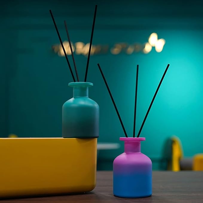 GSHLLO 150 ml Empty Glass Perfume Diffuser Bottle Essential Oil Diffuser Jar Aroma Diffuser Container Fragrance Vase Accessories Black