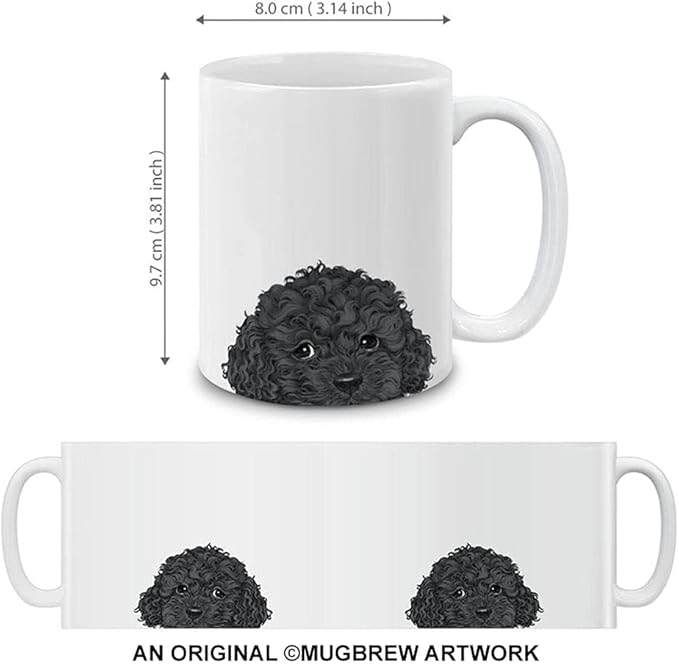 MUGBREW Black Toy Poodle Ceramic Coffee Mug Tea Cup, 11 OZ