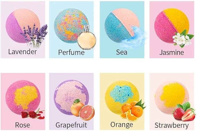 Bath Bombs for Women, 24pcs Handmade Natural Bath Bomb Gift Set Relaxing with Plant Aromatherapy and Essential Oils, Spa Vegan,Organic Gift Idea for Her,Girlfriend,Wife,Mother,Birthday,Oil Bubble Bath