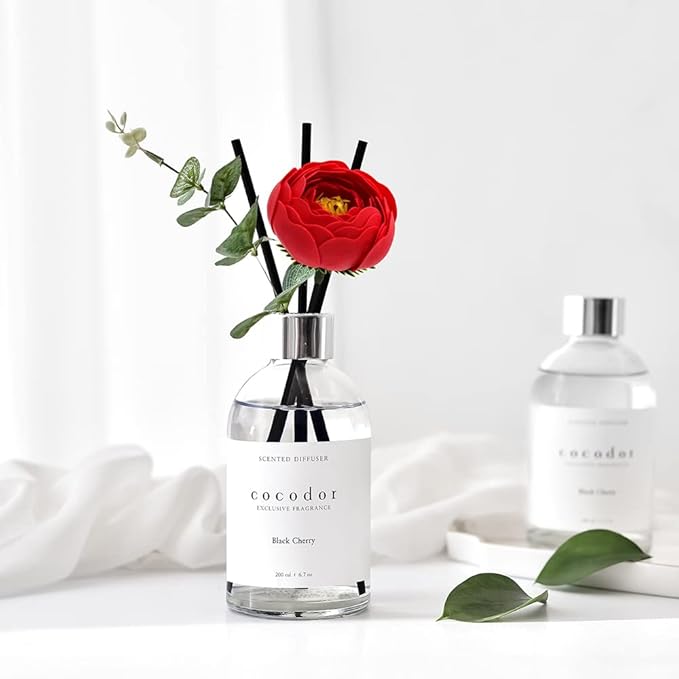 COCODOR White Label Camellia Diffuser/Sunset Rose/6.7oz(200ml)/Home Decor & Office Decor, Fragrance and Gifts, Aromatherapy