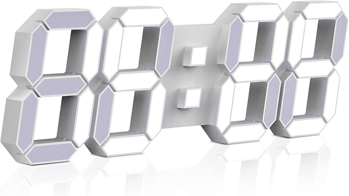 EDUP HOME 15" 3D LED Digital Wall Clock, Large Decor Wall Clock, 12/24H, Time/Date/Temperature Display, Adjust Brightness, Easy Read Time,for Office/Living Room/Meeting Room/Kitchen