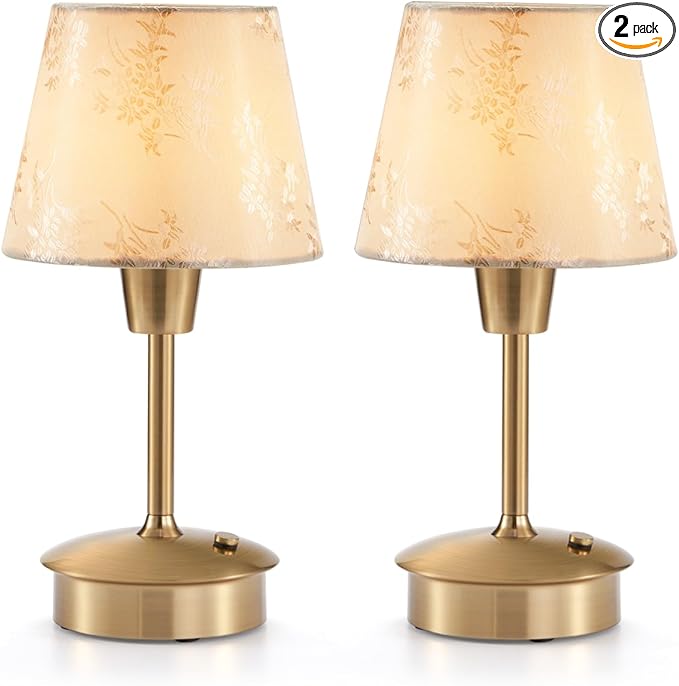 UMEXUS 2 Pack Small Cordless Table Lamp for Restaurant Dinner Table, 5200mAh Battery Operated Touch Lamps, Rechargeable Dimmable Portable Night Light for Bedside Dining Room Patio Kitchen Outdoor