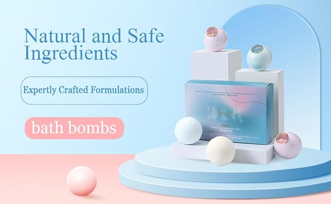 Bath Bombs Scented,Chinese Aroma and Style,Moisturizing Dry Skin Soft & Long Lasting Bubbles,Sooth Dry,Itchy Skin,Gentle not Allergic not Staining,for Kids Girls Mom,21.2Oz 6Count