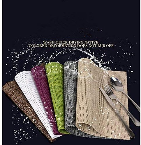 Zupro Placemats Set of 4 for Kitchen Dining Table Washable Braided Table Mats Heat-Resistant Placemats Non-Slip Woven PVC Vinyl Place Mats for Everyday use or Holidays Dinner BBQs 18"x12"(Coffee