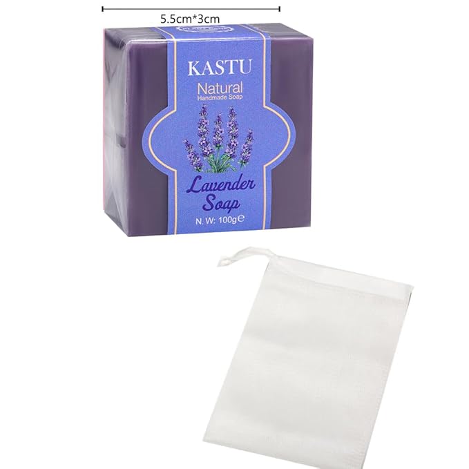 5 PCS Lavender Oils Soap Bar for Face & Body,Moisturizing,Softer Skin,Natural Handmade,Hypoallergenic Beauty Bar Sensitive Skin With Gentle Cleanser,Men & Women