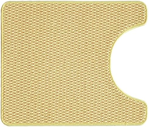 Bathroom Rug, Non Slip, Washable, Super Absorbent Chenille, U Shape, Yellow, 20"x24"