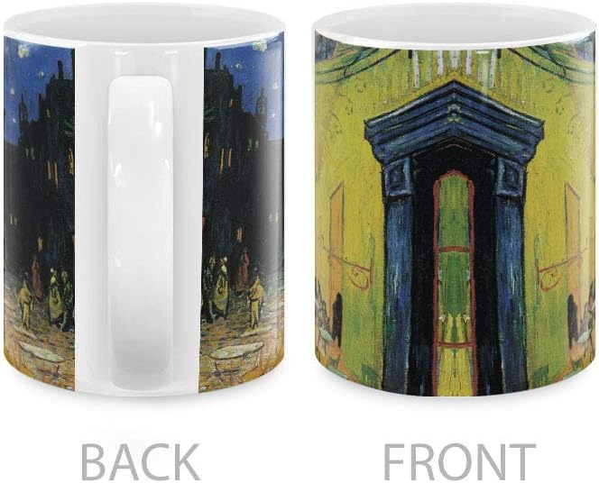 MUGBREW Classic Art Cafe Terrace At Night Vincent Van Gogh Ceramic Coffee Mug Tea Cup, 11 OZ