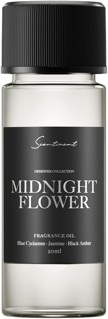 Midnight Flower Designer Collection Diffuser Oils | Aromatherapy Home Fragrance | Luxurious Scent with Notes of Blue Cyclamen, Jasmine, Black Amber 20ml
