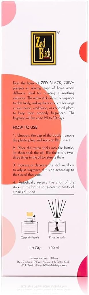 Orva Goji Berries Reed Diffuser Set Scented Diffuser with Sticks Home Fragrance Reed Diffuser for Bedroom Home Décor Shelf Decor Decorative Air Freshener for Large Rooms 100ml