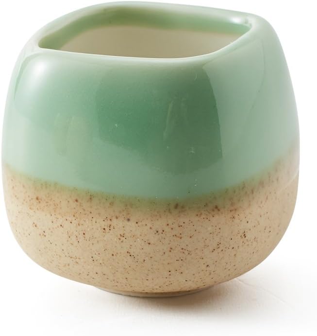 SUN-E 5 in Set 2.2 Inch Container Planter Ceramic Flowing Glaze Five Color Base Serial Set Succulent Plant Pot Cactus Plant Pot Flower Pot Idea