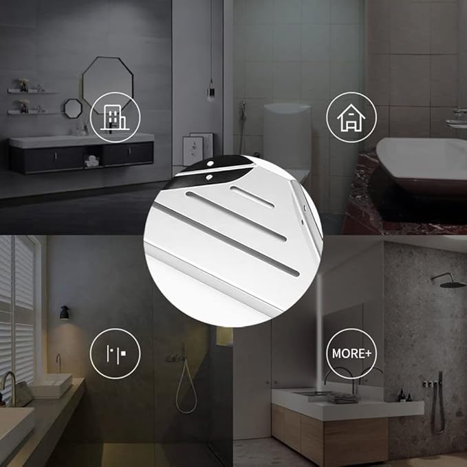 2 Pack Corner Shower Shelves - 304 Stainless Steel Bathroom Shower Caddy for Toilet, Dorm - No Drilling Required