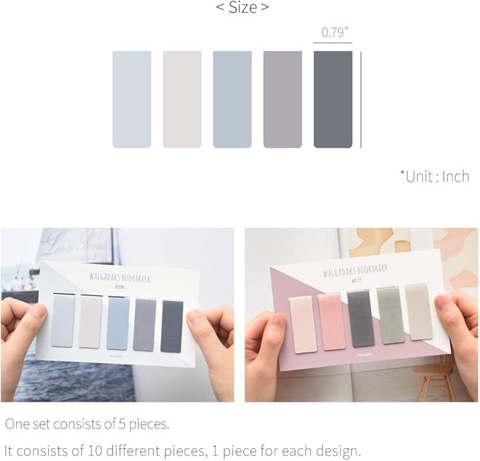 Monolike Magnetic Bookmarks Misty + Ocean, 10 Pieces