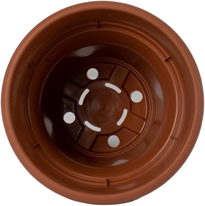 The HC Companies Panterra Round Planter Decorative 12-Inch Plastic Pot Planter for Outdoor Plants, Pairs w/ 12" Clay Panterra Saucer SPN12000E22 | Clay (PA.12000E22)