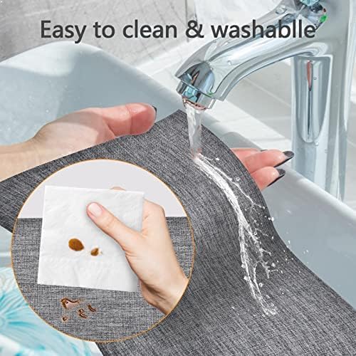 DACHUI Placemats Set of 6, Linen Look Woven Place Mats, Water Resistant, Heat Resistant, Washable, Durable Table Mats (Grey)