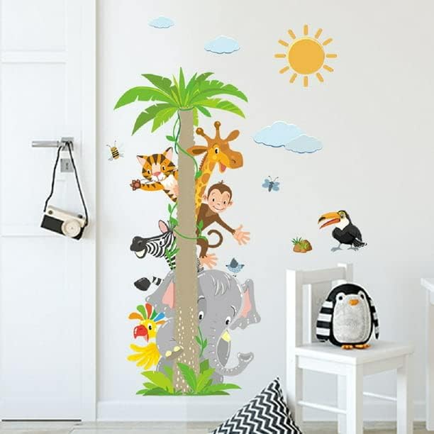 Fashion Kids Cartoon Animal Wall Sticker Set - Giraffe, Elephant, Monkey - Nursery and Bedroom DΓ©cor