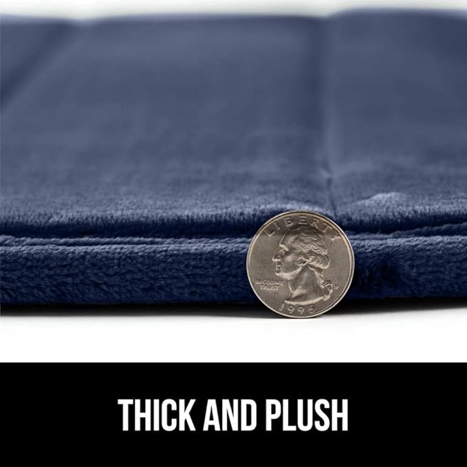 GORILLA GRIP Memory Foam Bath Mat, Soft Absorbent US Designed Bathroom Rug, Gripping Dots Machine Washable Bathmat, Cushioned Floor Mats, Shower Sink Rugs Room Décor Accessories, 42x24 Navy Blue
