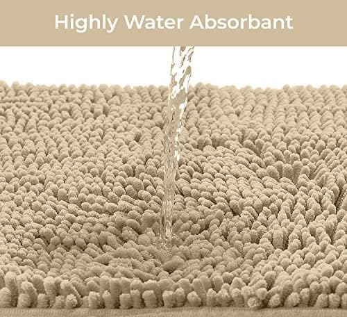 LuxUrux Bathroom Rugs Sets 2 Piece: Quick Dry, Soft Plush Anti-Slip, Super Absorbent. Includes Rectangular (31x20 inches) & U-Shaped Toilet Mat (20x20 inches) | Birch