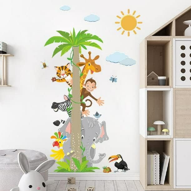Fashion Kids Cartoon Animal Wall Sticker Set - Giraffe, Elephant, Monkey - Nursery and Bedroom DΓ©cor