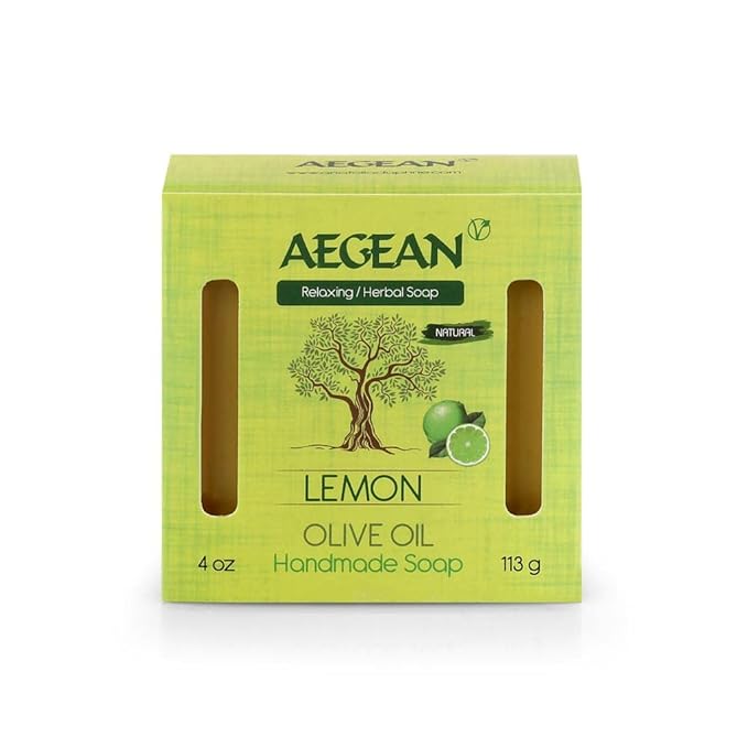 AEGEAN 100% Natural Bar Soap w/Organic Ingredients, Vegan Soap, Moisturizing, Handmade, Scented w/Premium Essential Oils, Body Soap Bars for Women & Men