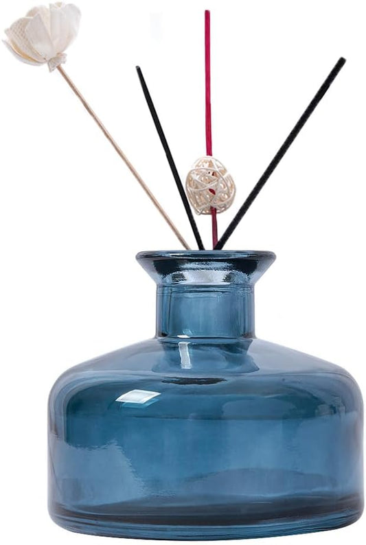 200 ml/6.7 oz Empty Glass Diffuser Bottles Refillable Aromatherapy Jar Container DIY Replacement Reed Diffuser Accessories Essential Oils Crafts DecoBlue