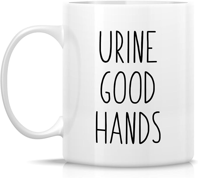 Retreez Funny Urologist Mug Gift Urology Doctor Urine Good Hands 11 Oz Ceramic Coffee Mug - Humor Sarcastic Motivational Inspirational graduation birthday gift for medics friend coworker him her dad