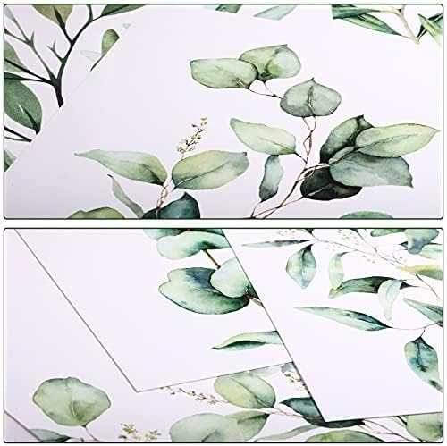 Zonon 9 Pcs Botanical Plant Wall Prints Eucalyptus Wall Decor, 10" x 8" Boho Sage Green Leaves Decoration Posters, Unframed Minimalist Art Prints for Bathroom Living Bedroom Kitchen