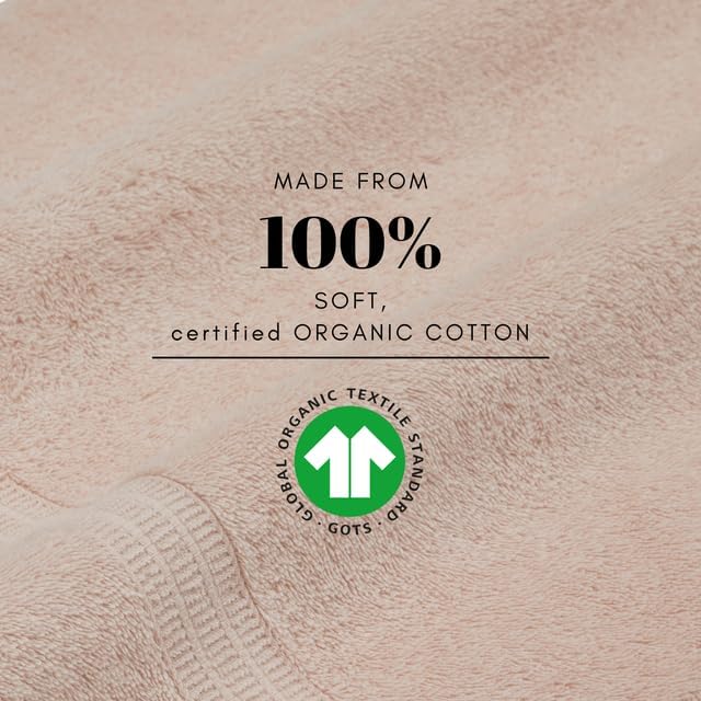 HOMELOVER 8 Piece Towel Set - 100% Organic Cotton, 2 Bath Towels, 4 Hand Towels, 2 Washcloths - 500 GSM, Hotel & Spa Quality, Soft, Quick Dry, Highly Absorbent Bathroom Essentials (Seashell Pink)