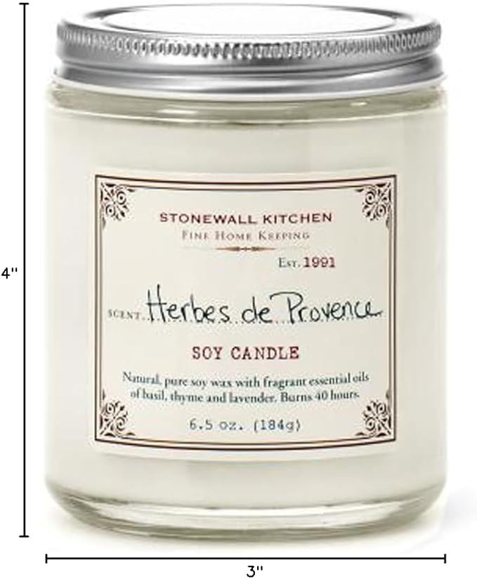 Stonewall Kitchen Herbes de Provence Soy Candle, 6.5 oz