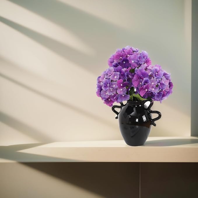 3Pcs 21” Hydrangea Artificial Flowers, Large Real Touch Hydrangea, Lifelike Faux Purple Hydrangeas, Fake Hydrangea Stems Perfect for Home Decor, Wedding, Party, Christmas,Centerpiece Decor - Purple