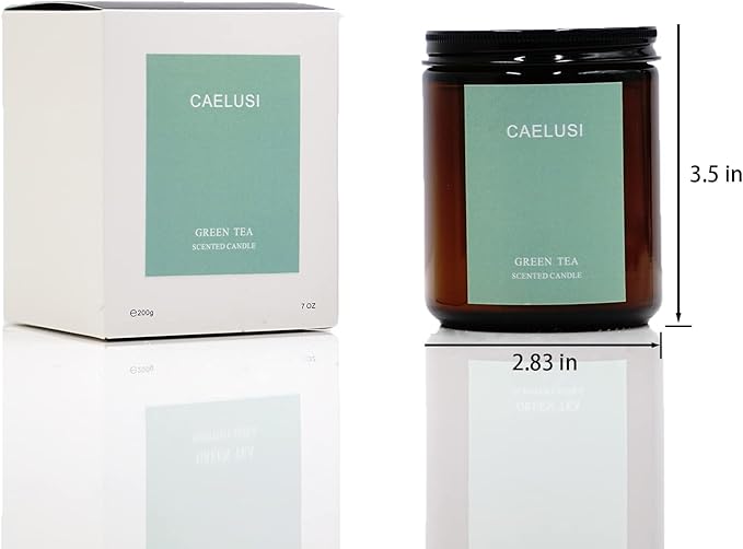 Candles for Home Scented Aromatherapy Candles Natural Soy Wax Candles Gifts for Women/Men Premium Candle with Essential Oils Long Lasting Amber Jar Candles(Vanilla Green Tea 1 Jar 15.9 oz)